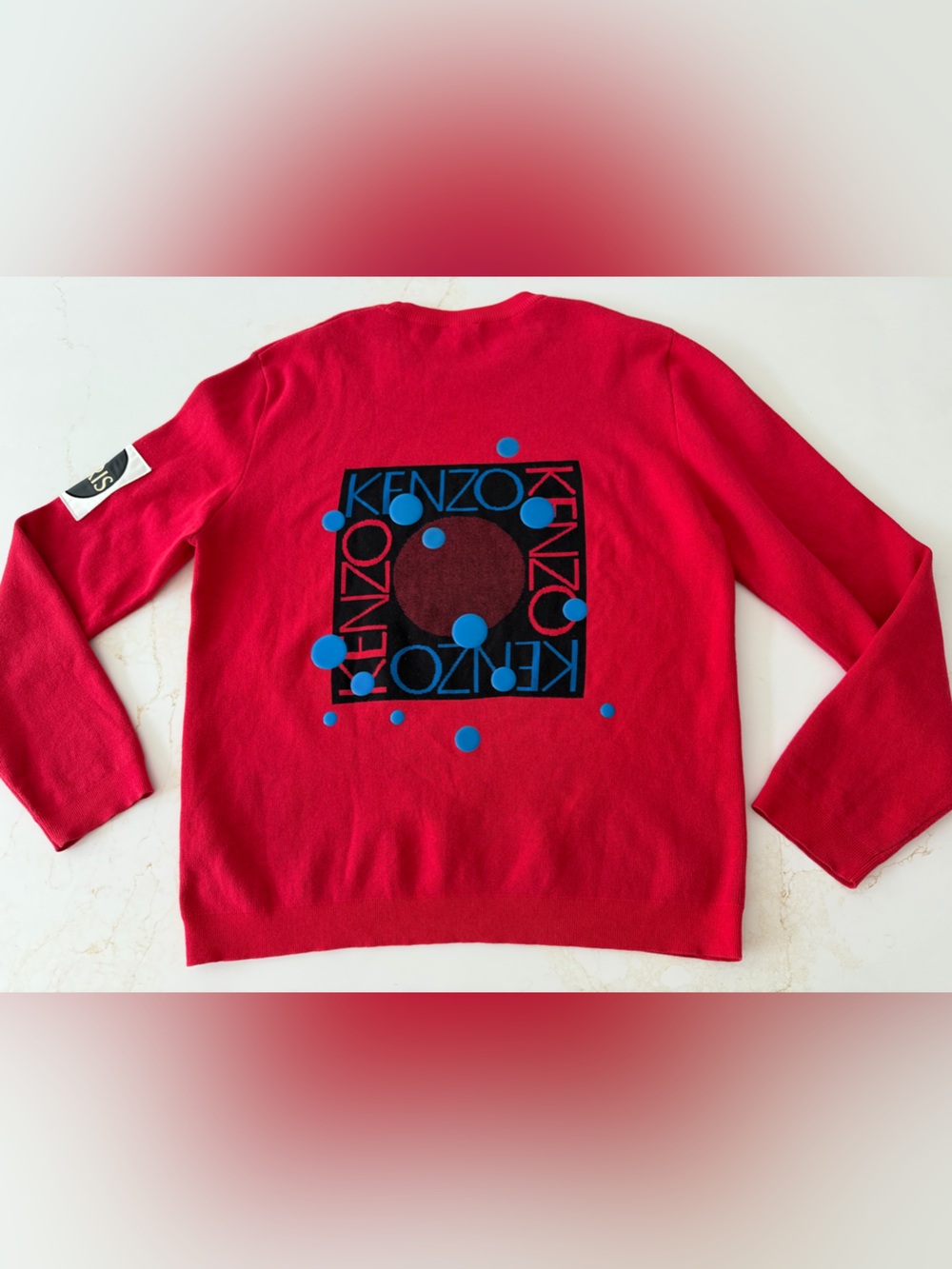 Kenzo red cotton printed logo sweater